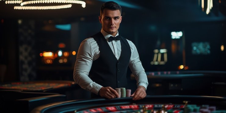 apk pc777 live baccarat table showing dealer, multi-camera angles, player betting interface, and real-time card display